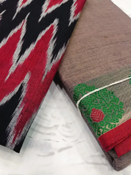 Chettinadu Cotton A02105 (Green Maroon)